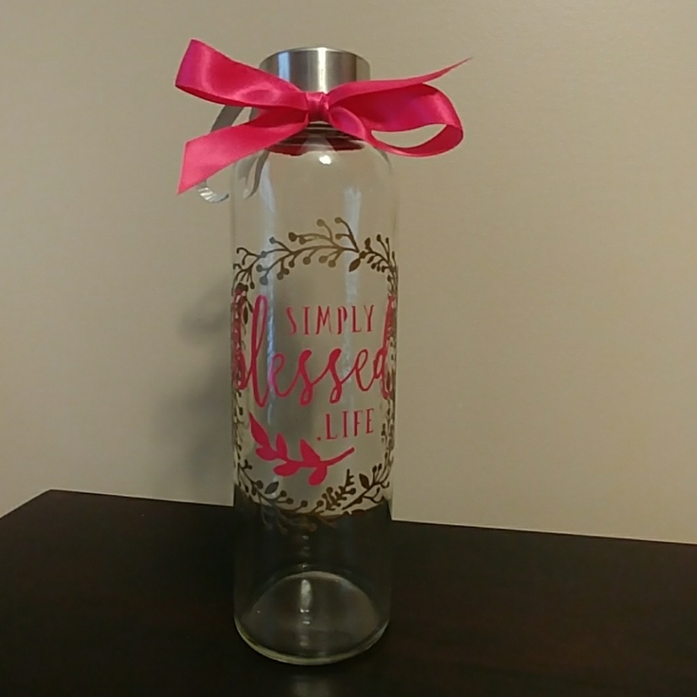 Glass Water Bottle NWT